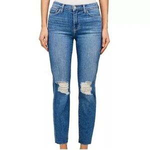 L'AGENCE Blue Skinny Jeans Distressed